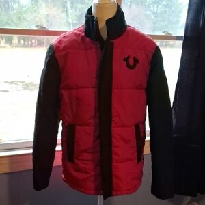 True Religion Red and Black Puffer Jacket